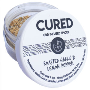 cured roasted garlic and lemon pepper cbd spices
