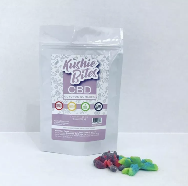 kushie bites octopus gummies at evolve cannabis company