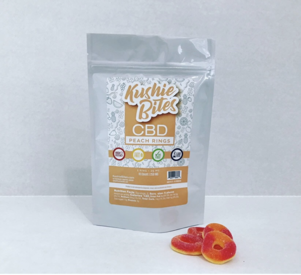 kushie bites CBD peach rings evolve cannabis company