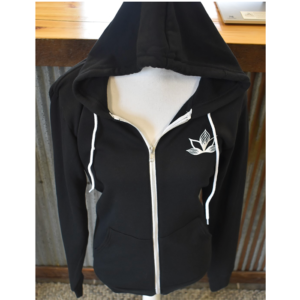 black hooded sweatshirt evolve cannabis company