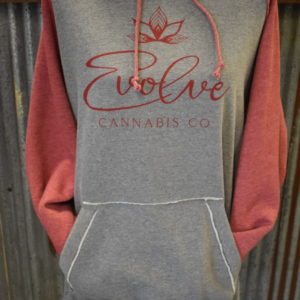 J. America Vintage Heather Hooded Sweatshirt Red/Grey