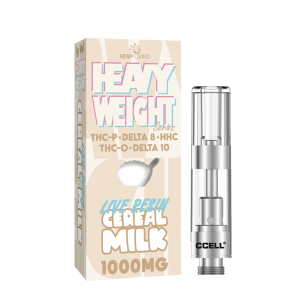Hemp Living – Heavyweight Live Resin Series Vape Cartridge THC-P + THC-O + HHC + D8 + D10 - Image 3