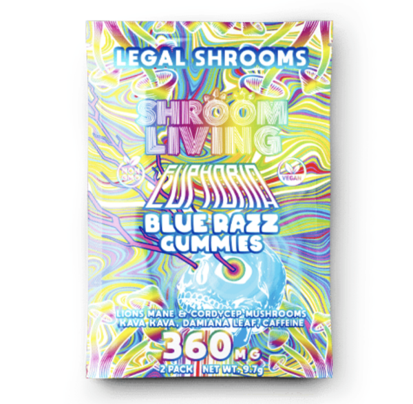 Shroom Living – Euphoria Gummies (Caffeine Free) 25ct Jar 4500mg