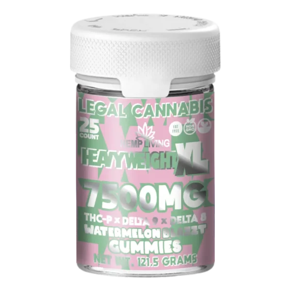 Hemp Living – Heavyweight XL Gummies – 25ct Jar 7500mg - Image 2