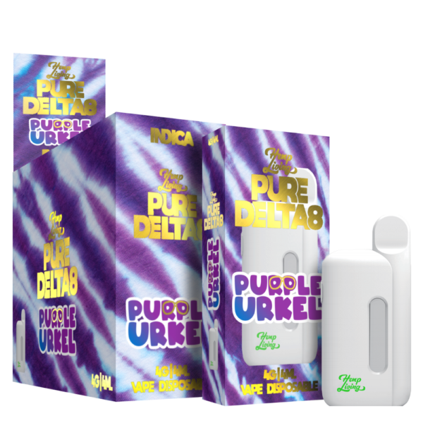 Hemp Living – PURE Delta 8 Vape Disposable – 4000mg Delta 8 THC – 5pk Display Box - Image 2