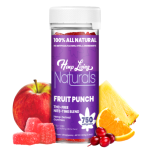 Hemp Living - Naturals CBD+CBN Nite Time Blend Fruit Punch Gummies 30ct 750MG